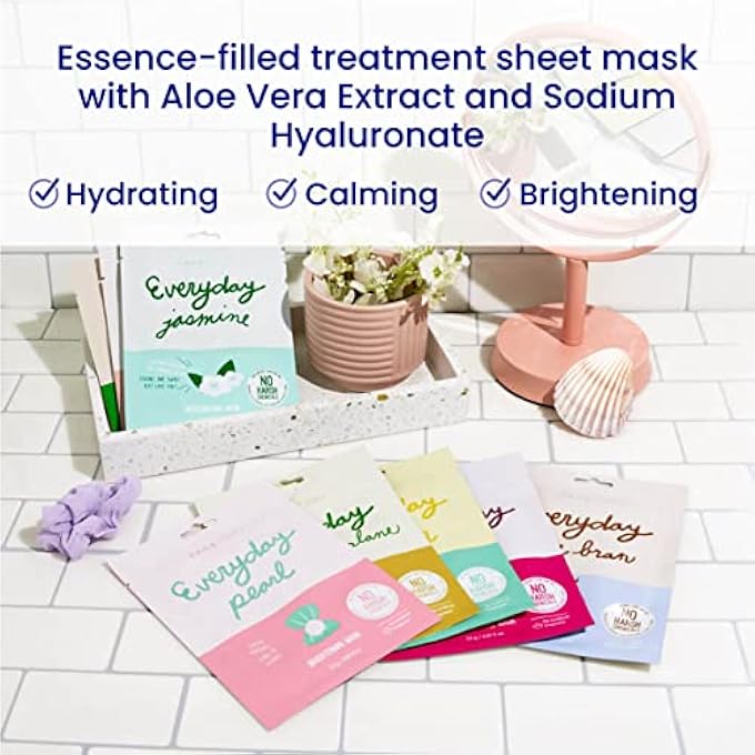 FACETORY K BEAUTY FACE MASK SKIN CARE - EVERYDAY 8 COLLECTION SHEET MASK SET (16 PC) | NATURAL PREMIUM KOREAN FACE MASK FOR ALL SKIN TYPES - NO SULFATES NO PARABENS - Image 3